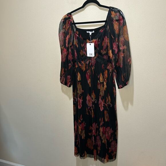 DR2 Sutton Floral Tulle Long Sleeve Dress Size M - Picture 4 of 9